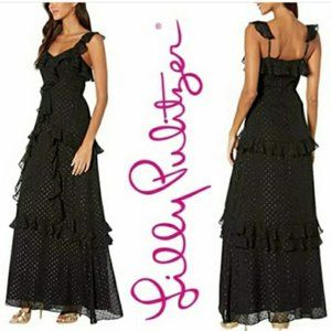 Lilly Pulitzer Riland maxi black gold maxi dress 2
